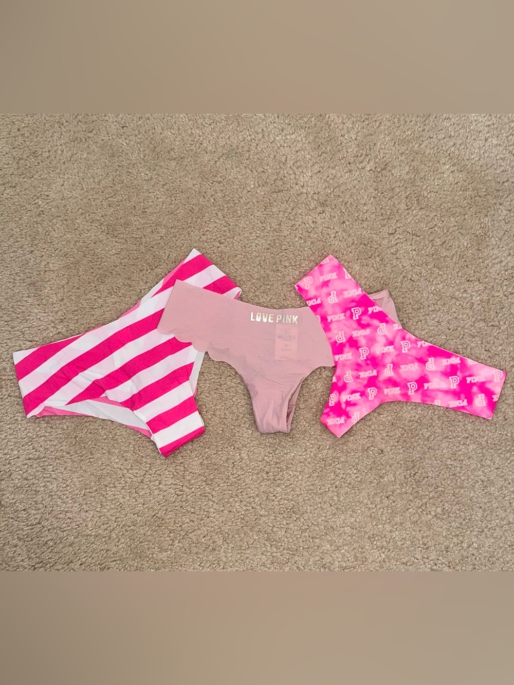 PINK Victoria's Secret Assorted Pink Seamless Bikini Panties, NWT Sz S